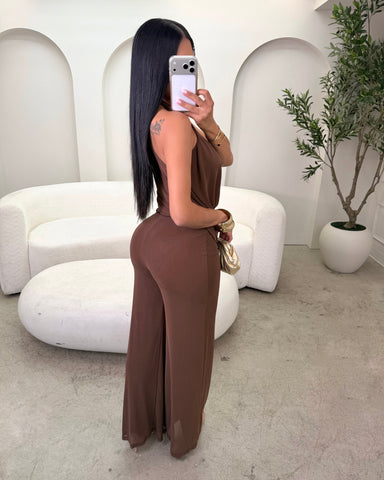Sheer Love Mocha Pant Set