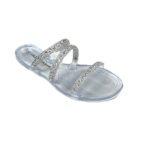 Clear diamond studded sandal