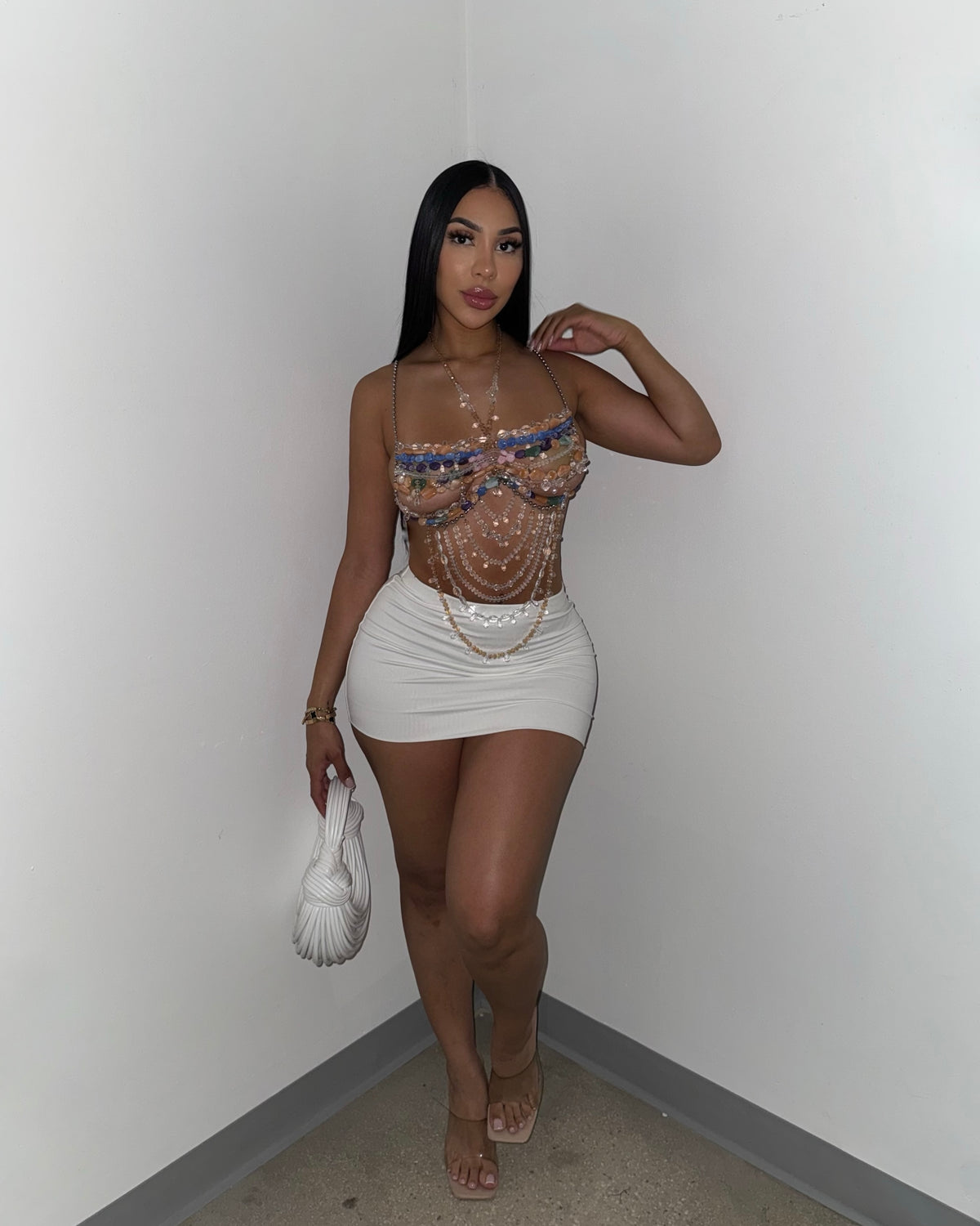 White Mini Skirt (Double Lined)