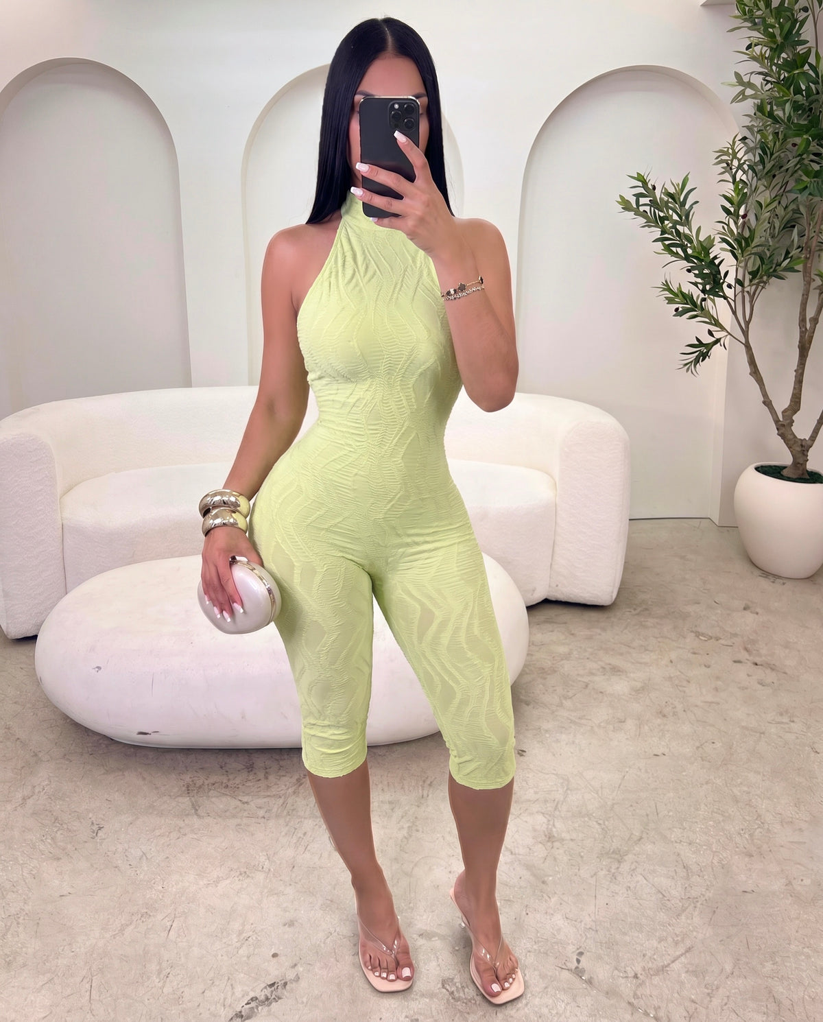 Malika Capri Jumpsuit (Green)
