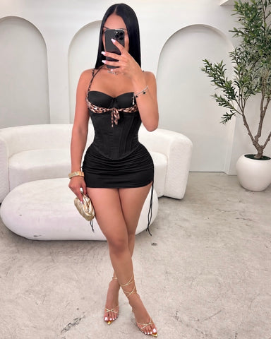 Double Take Leopard Corset