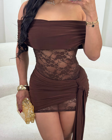 Espressos & Lace Mini Dress