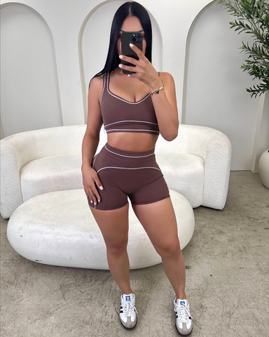 Brown Active Short Set