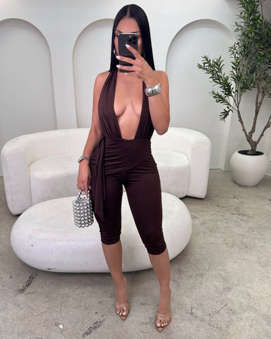 Espresso Babe Capri Romper