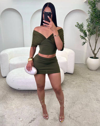 Olive Affair Skirt Set