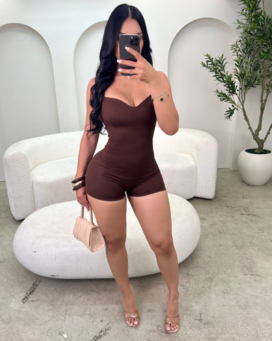 Hug My Body Romper (Brown)