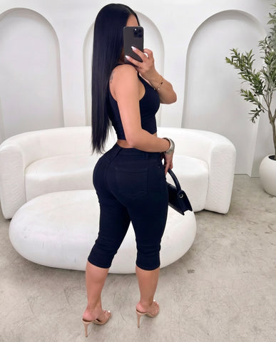 Mason Denim Capris (Black)