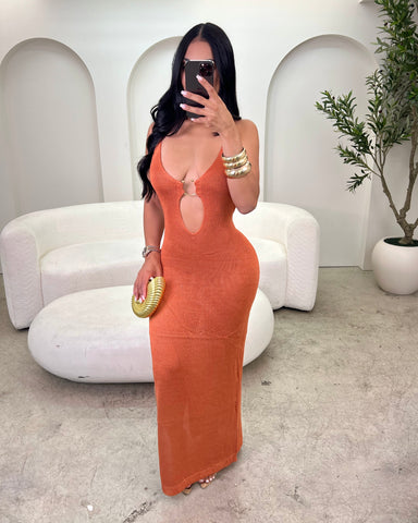 Sienna Maxi Dress (Rust)