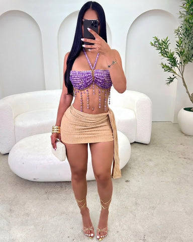 Orchid Muse Beaded Top