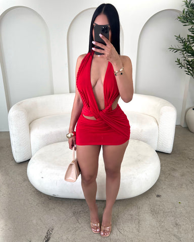 Knot Yours Minidress (red)