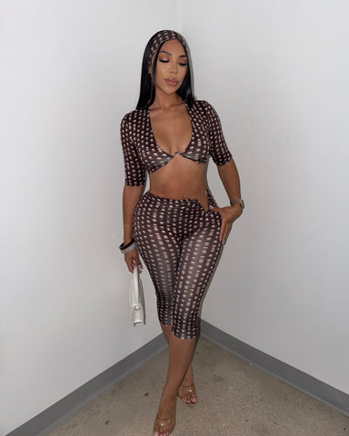 Dolce Mocha Capri Set (Headband Included)