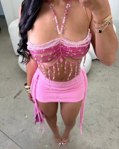 Rosa Perreo Beaded Top