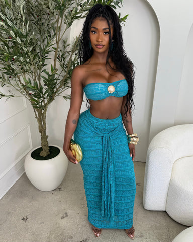 Tropical Envy Maxi Set (Turquoise)