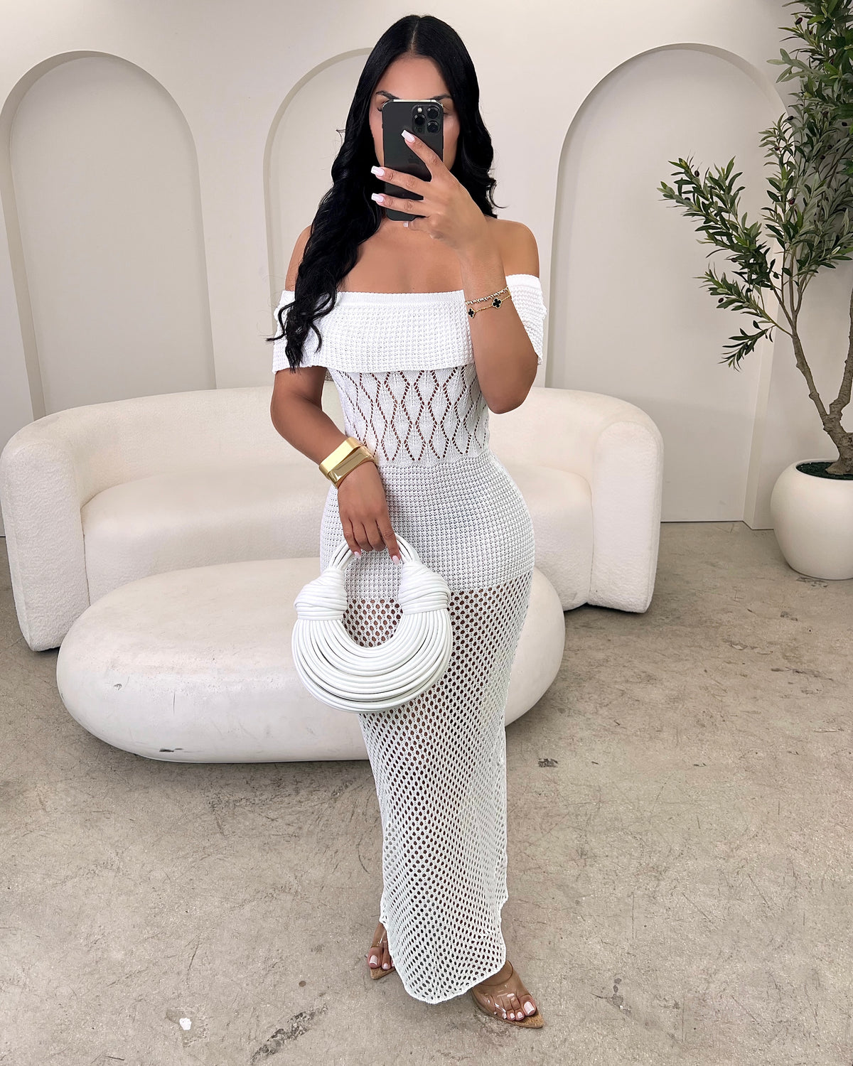 Isla Blanca Crochet Maxi
