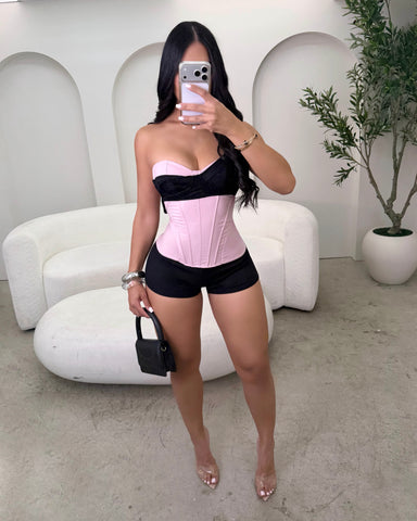 Pretty In Layers Corset (Pink)