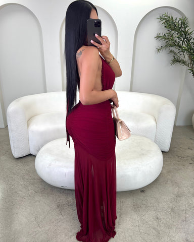 Merlot Ruffles Maxi