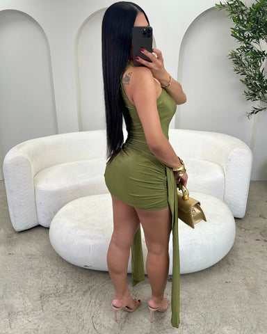 Olive Temptations Mini Dress