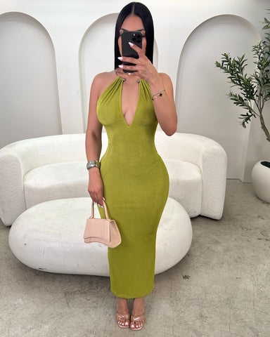 Olive Muse Midi Dress