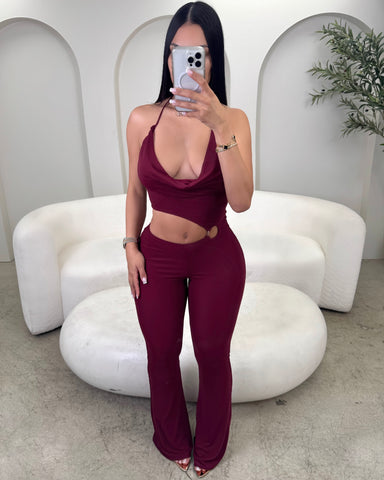 Cabernet Kiss Mesh Jumpsuit