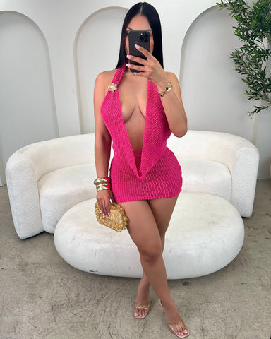 Honey Drip Crochet Mini (Pink)