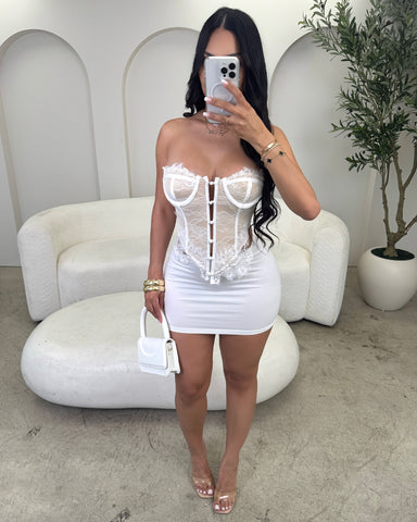 Touch Me Lace Corset (White)