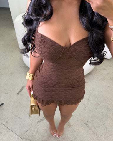 Mocha Dreams Lace Mini