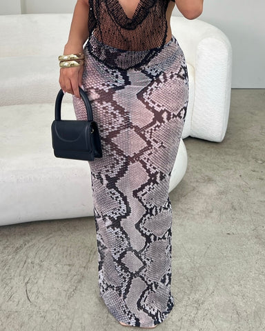 Serpent Heat Maxi Skirt