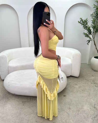 The Victoria Maxi Dress (Pastel Yellow)