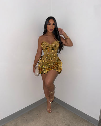 Golden Heiress Glam Dress