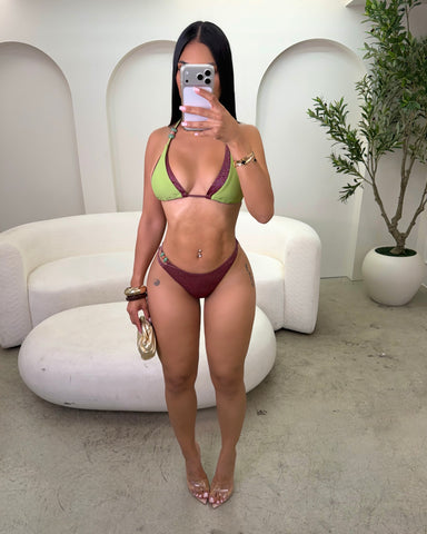 Kiwi Bordeaux Bikini Set