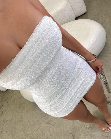 White Wish Beaded Mini