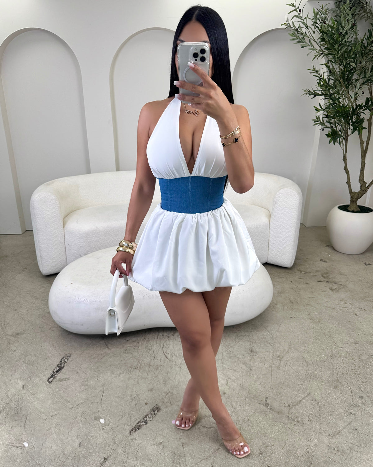 Denim Doll Corset Mini