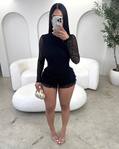 Just An Angel Lace Romper (Black)
