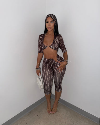 Dolce Mocha Capri Set (Headband Included)