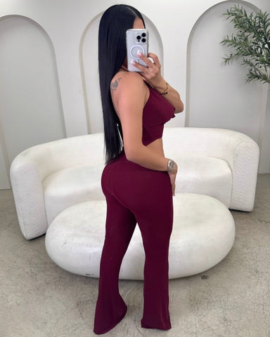 Cabernet Kiss Mesh Jumpsuit