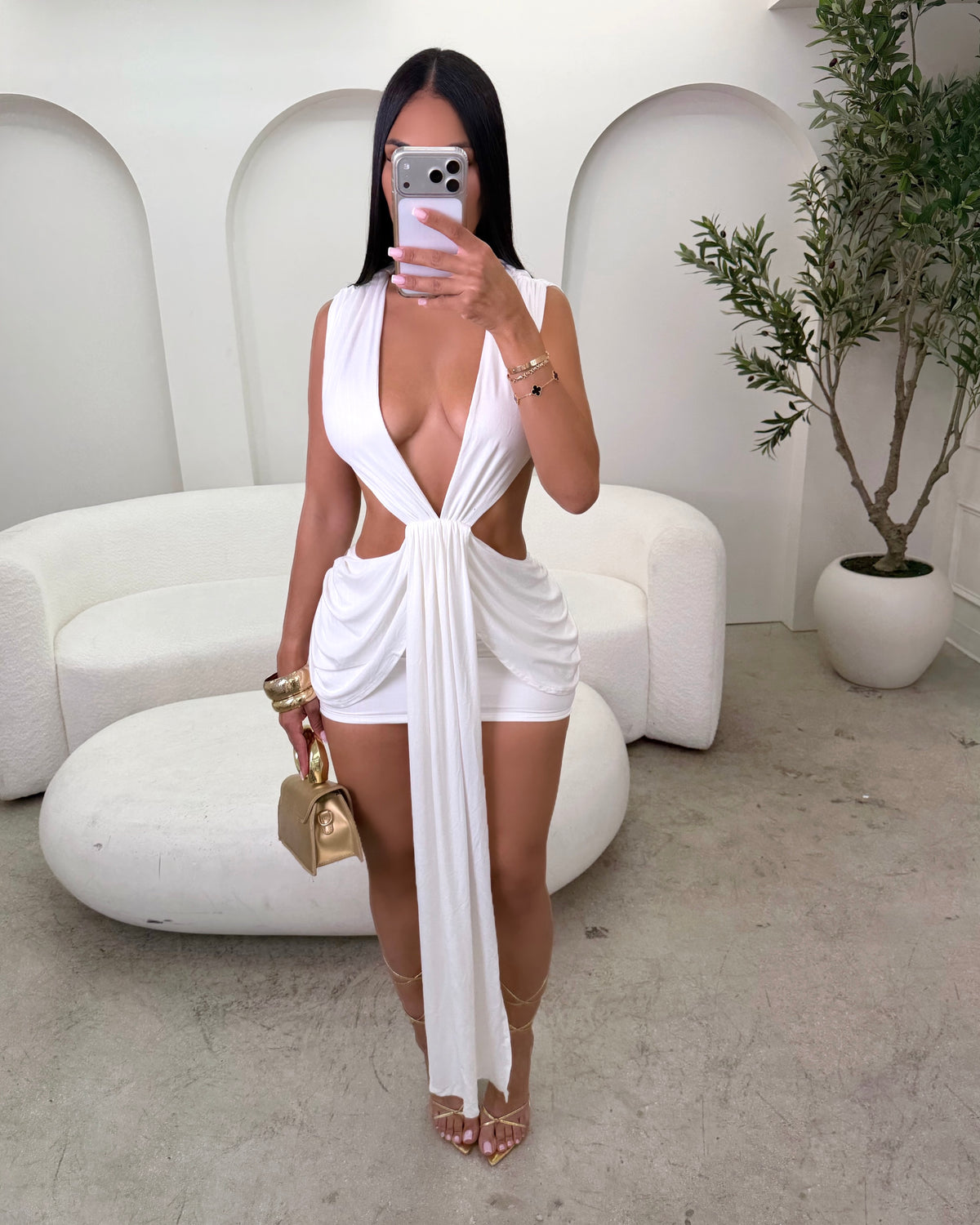 Blanc Draped Mini