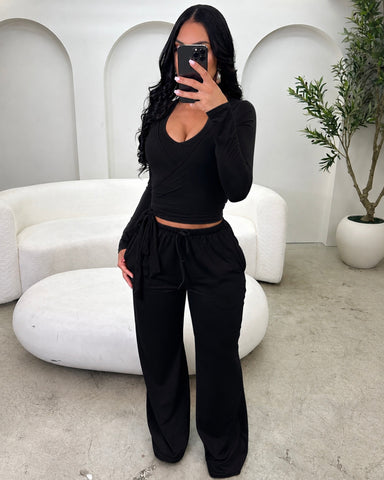 Sculpt & Flow 3 Pc Pant Set (Black)