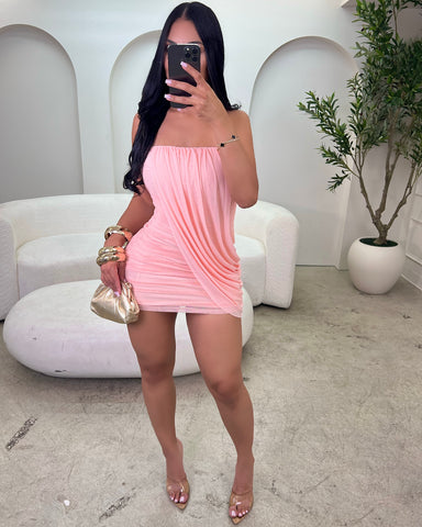 Peach Bellini Mini Dress