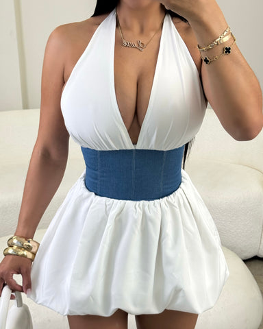 Denim Doll Corset Mini
