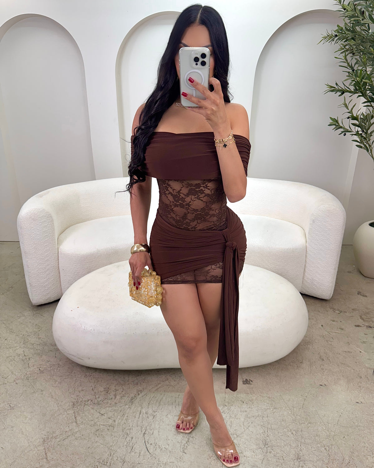 Espressos & Lace Mini Dress
