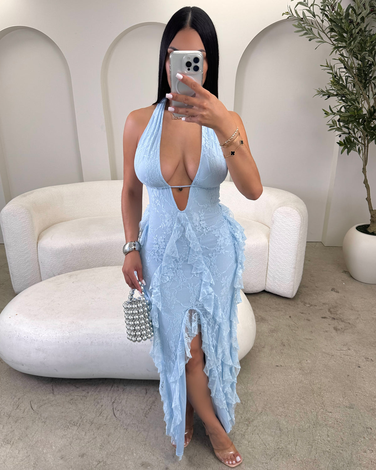 Mesmerized Blues Ruffled Maxi