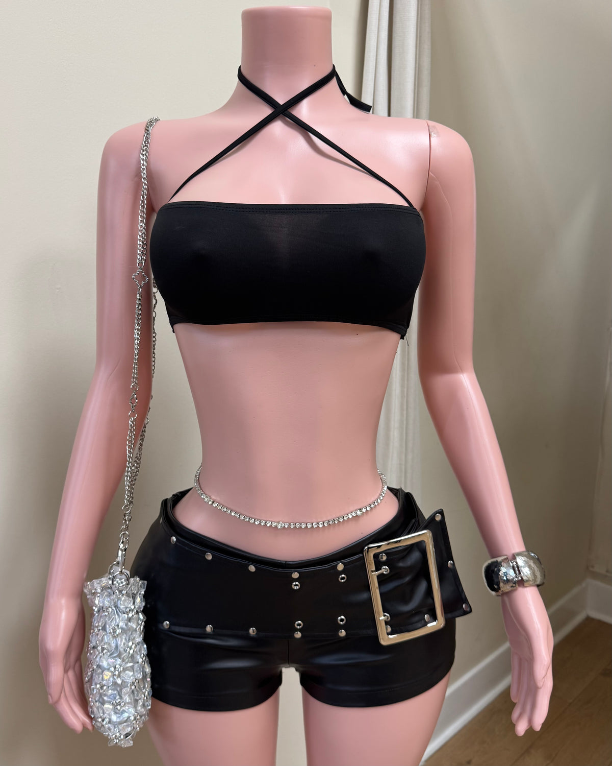 Strapless Black Crop