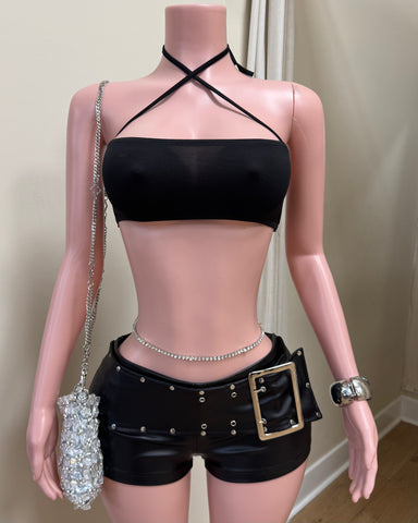 Strapless Black Crop