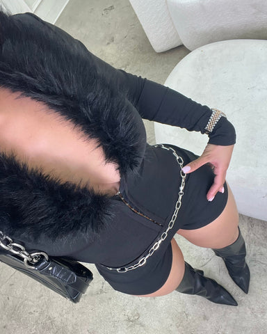 Cold Hearted Fur Romper