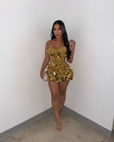 Golden Heiress Glam Dress