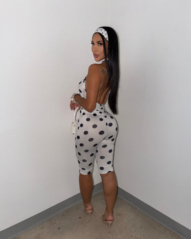 The Dotty Girl Capri Jumpsuit (Headband Included)