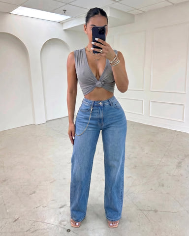 Knot Yours Crop (Grey)