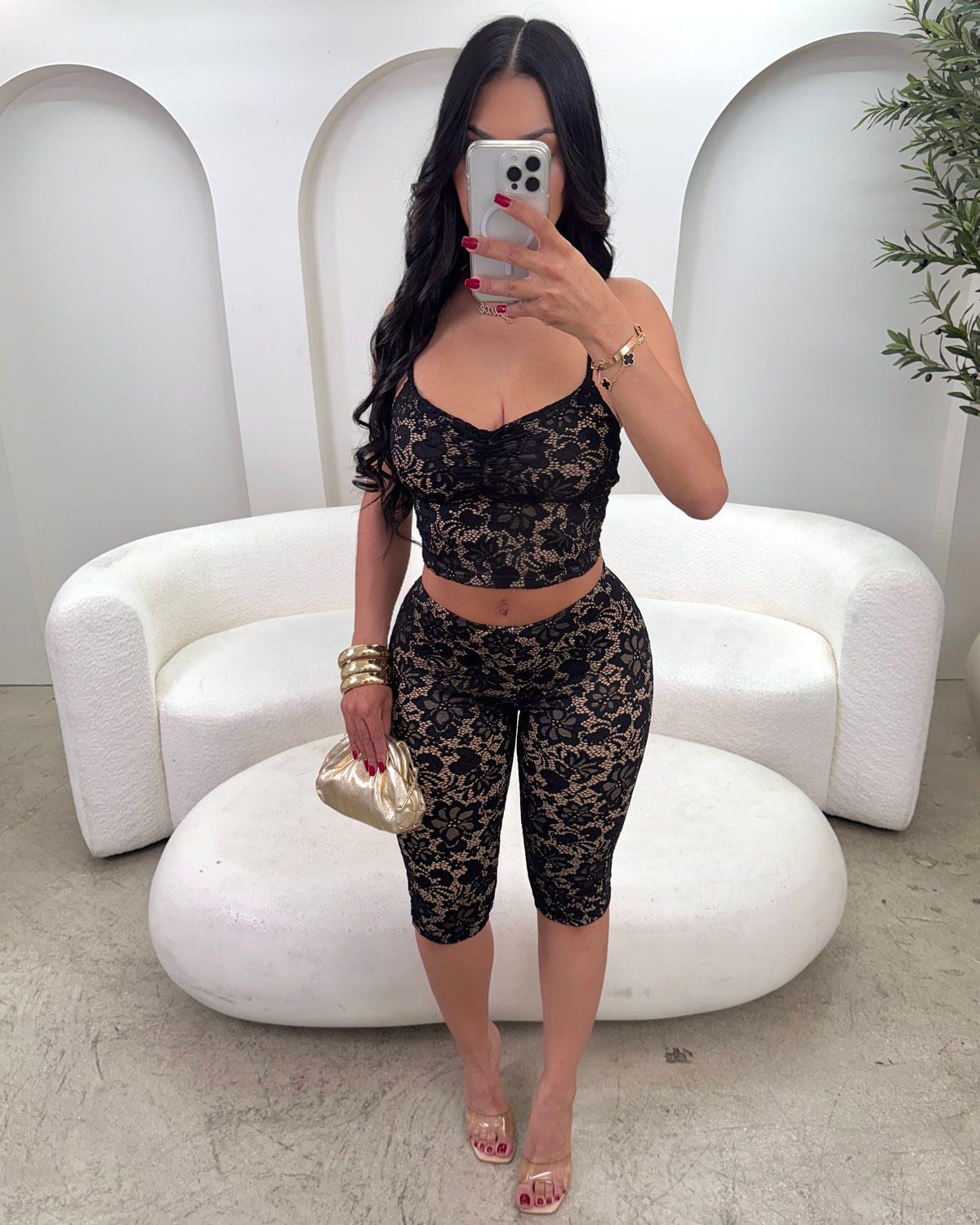 Sexy In Lace Capri Set