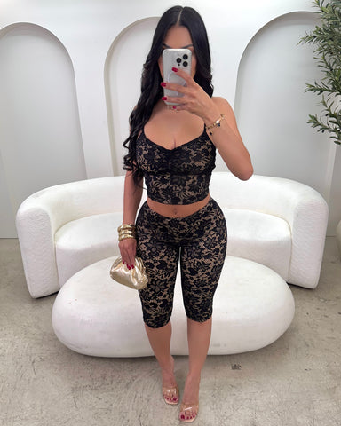 Sexy In Lace Capri Set