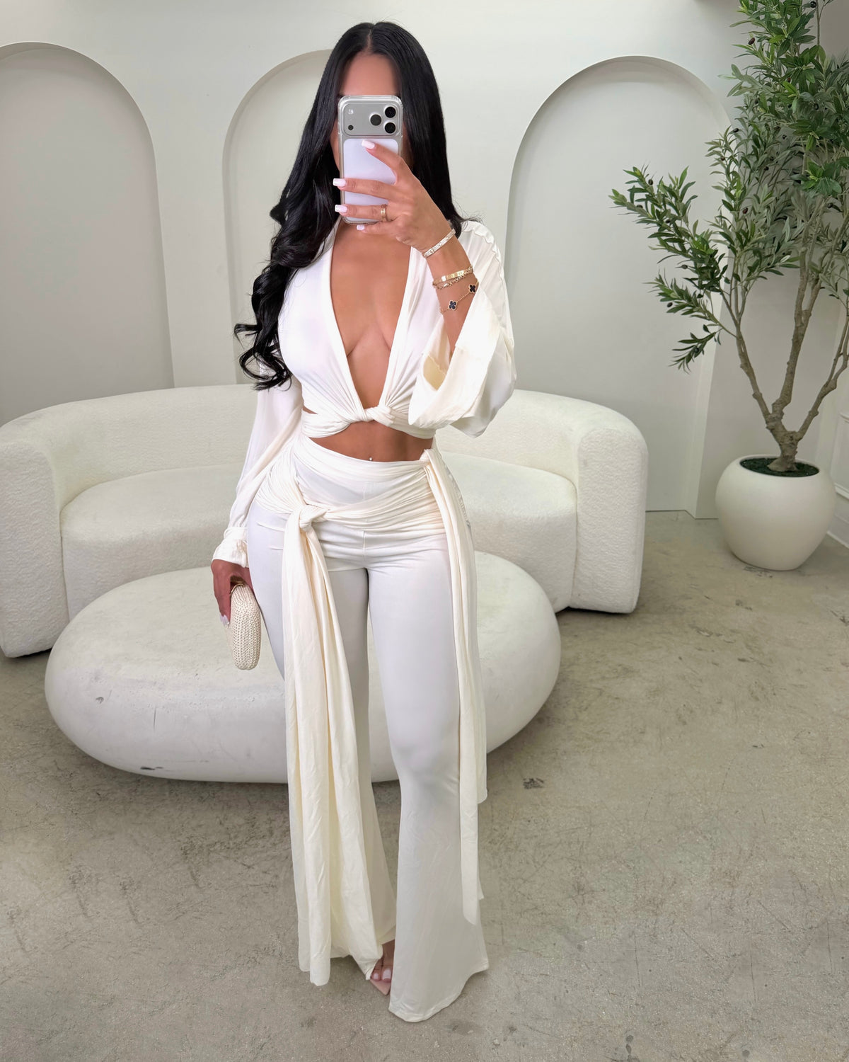 Draped Silhouette Pant Set